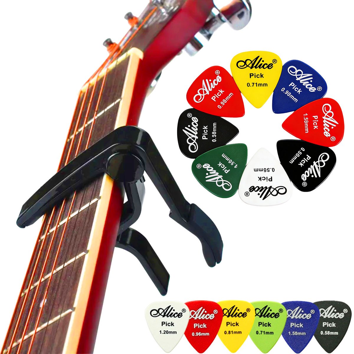 Guitar Capo Clip - Черный быстросменный капо для гитары из