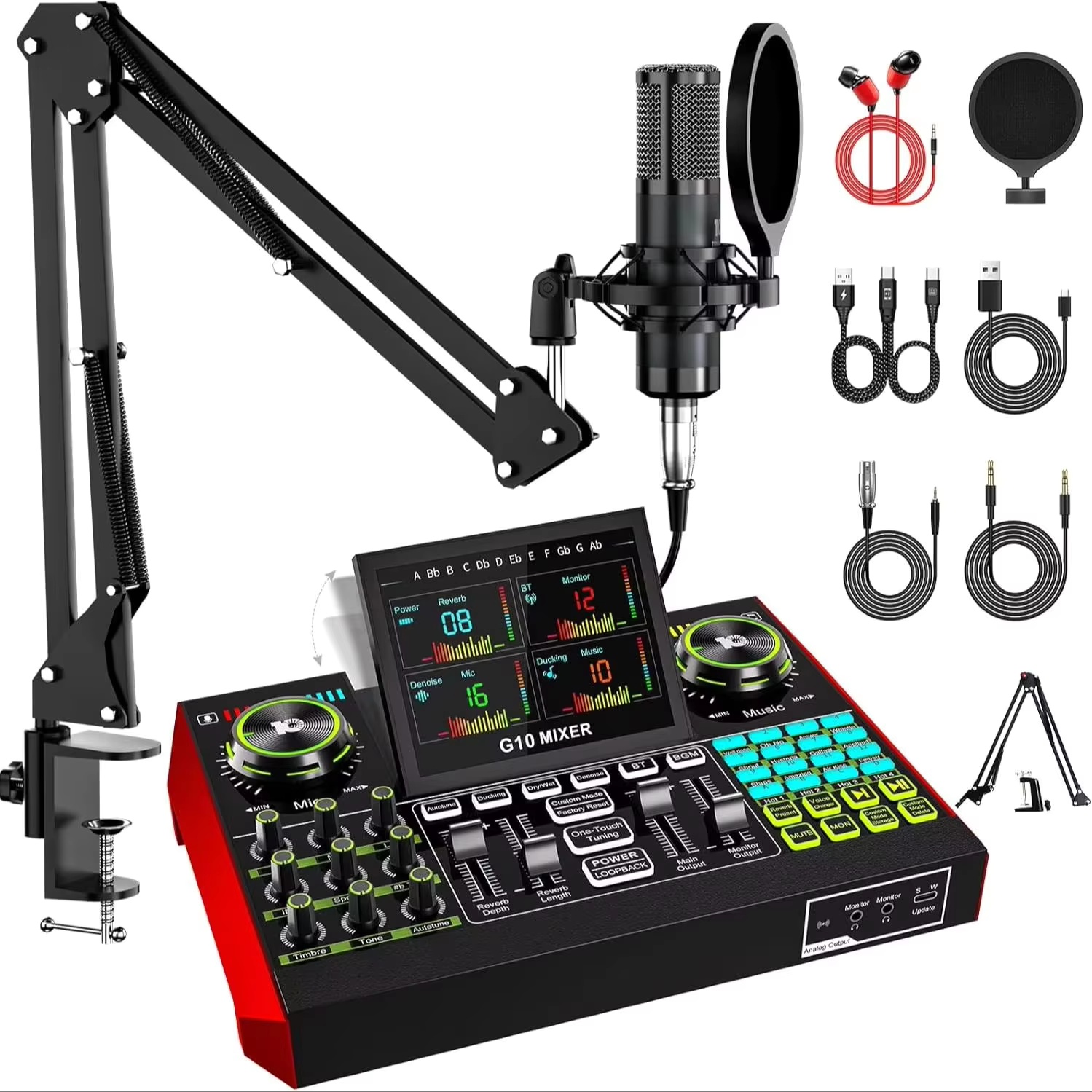Audio Music Changer - Аудиоинтерфейс Tenlamp G10 для прямых трансляций,