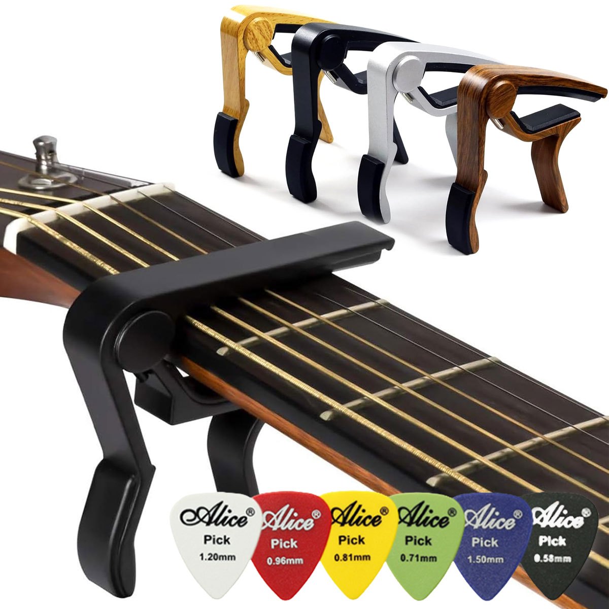 Черный быстросменный капо для  – обзор и цена Guitar Capo Clip